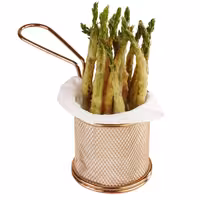 (6 Stück) Servier Frittierkorb - SNACKHOLDER - Edelstahl - Ø 80mm - Kupfer