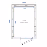 Cámara frigorífica negativa - 1500x2100mm - 4,20m³ - incl. cortina de lamas (PVC) - Para ES