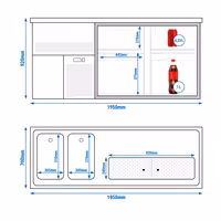 Direct Draw Beer Dispenser / Kegerator PREMIUM PLUS- 1950x700mm - with 4 drawers