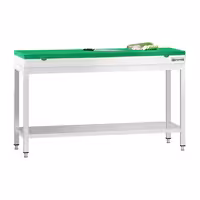 Roostevabast terasest töölaud PREMIUM - 1500x600 mm - alumise riiuliga & tugevdatud tööpinnaga