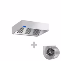 Commercial Wall-Mounted Extractor Hood with Motor – 1800mm – with Speed Controller, Baffle Filters & LED Lighting