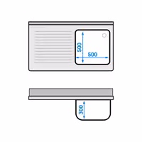 Sudoper s ormarićem ECO - inox - 1200 x 700 mm - s 1 koritom - korito desno