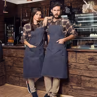 KARLOWSKY | Cross-Back Denim-Style Bib Apron – Vintage Black - 71x95 cm