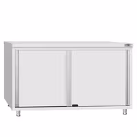 Armário de Trabalho em Aço Inoxidável ECO - 1400x600mm - com portas de correr