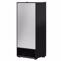 Commercial Beverage Display Fridge - 900mm - 573 Litres - with 2 hinged glass doors - LED lighting - digital controller with temperature display - Black - Temperature range 0 to 7 °C
