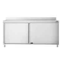 خزانة قاعدية ستانلس ستيل KOPENHAGEN PREMIUM - 1800x800mm - مع أبواب منزلقة - مع حاجز خلفي