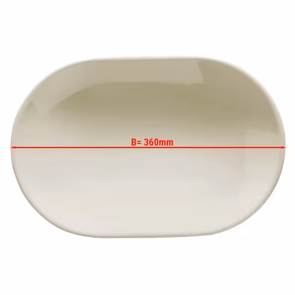 (4 adet) TEOS - Sunum Tabağı Oval Düz - Porselen, 360x165mm, Krem