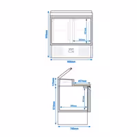 Pripremni rashladni pult Mini PREMIUM - 900x700 mm - 2 vrata - za 5x GN 1/6