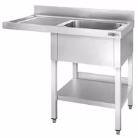 Pult za pranje za perilicu posuđa - 1200x700 mm - s 1 koritom desno