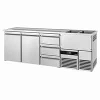 Direct Draw Beer Dispenser / Kegerator PREMIUM - 2500x700mm - 2 Solid Doors & 3 Drawers