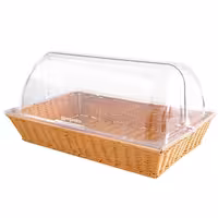 Bread Basket - with Rolltop Cover - square
