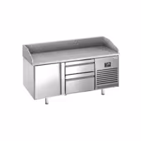 Stół chłodniczy do pizzy PREMIUM PLUS - 1490x700mm - z blatem granitowym - 1‑drzwiowy, 2 szuflady