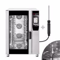 Commercial Electric Combi Oven - Touchscreen Controls - 7" colour touchscreen - 12x GN 1/1 - incl. Automatic washing system & Core temperature probe