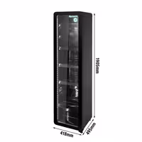 GASTRO-COOL | Rashladna vitrina za pića - 418 mm - 220 l - uski - s 1 staklena krilna vrata & LED osvjetljenjem - crni