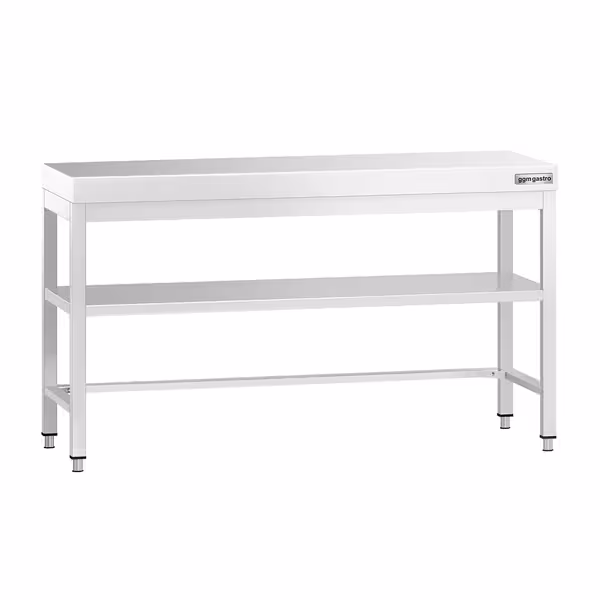 طاولة عمل ستانلس ستيل PREMIUM - 1500x600mm - مع رف سفلي & تدعيم