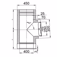 Ravna cijev za čišćenje - od nehrđajućeg čelika - Duljina: 476 mm - Ø 400 mm