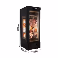Dry Aging skříň na zrání masa - 700 mm - 1 skleněné dveře - Černá