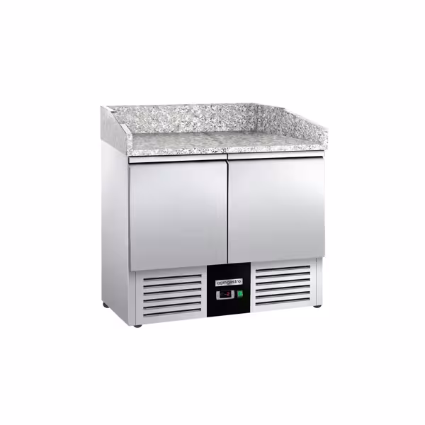 Commercial Pizza Prep Counter - Granite Top PREMIUM - 935x700mm - with 2 doors