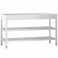 طاولة عمل ستانلس ستيل PREMIUM - 1500x600mm - مع رف سفلي & رف وسطي