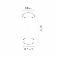 (4 adet) Şarj Edilebilir Masa Lambası - ALVA MICRO - 3 kademeli kısılabilir - Ø80x205mm - Whisper White
