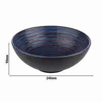 (6 adet) Kase - LOOPS - Melamin - 1,8L - köşeli - 240x240mm - Derinlik:90mm - Mavi