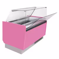 Ice Cream Display Freezer | LIAM - 1560mm - Static cooling - with LED lighting - for 13 x 5 litres Napoli pans - Pink