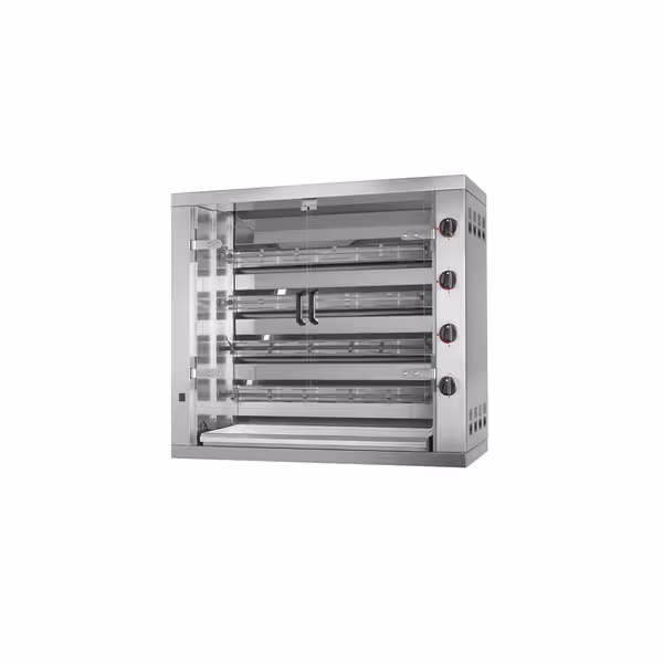 Gas Chicken Rotisserie Oven - 23.6kW - with 4 Skewers for up to 24 chickens