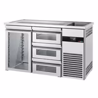 Pivski šank PREMIUM - 1550x700 mm - 1 Staklena vrata & 3 Staklene ladice