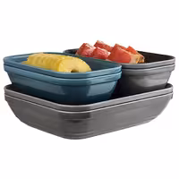 (6 adet) Gastronorm Küvet GN 1/2 - Melamin - EMMA - 3,5L - köşeli - 325x265mm - Derinlik:75mm - Gri