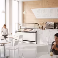 Ice Cream Display Freezer | THEO - 1771mm - Ventilated cooling - with LED lighting - for 9 x 5 litres Napoli pans - White