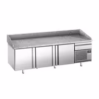 Table réfrigérée à pizza Premium PLUS - 2305 x 800 mm - avec 3 portes & 1 tiroir