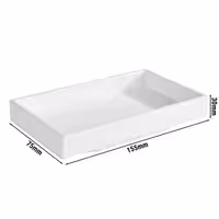 (6 adet) Kase - ASIA PLUS - Melamin - 150ml - köşeli - 155x95mm - Derinlik:30mm - Beyaz