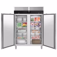 Szafa mroźnicza PREMIUM – stal nierdzewna – GN 2/1 – 1200 L – z 2 drzwiami