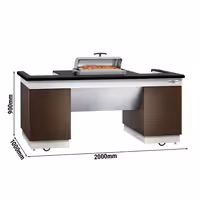 Mobile Buffet Service & Prep Station DUBLIN - 2000mm - Black Granite Worktop