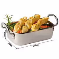 (6 adet) Mini Sunum Tavası SNACKHOLDER - 6 parçalı set - paslanmaz çelik - 0,5L - 175x95mm