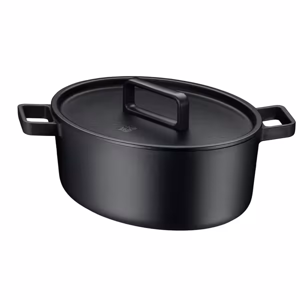 WMF | FLAVOUR - Frigideira oval - 330x260mm - ferro fundido - 8,6 litros - incl. tampa - preto