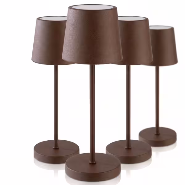 (4 adet) Şarj Edilebilir Masa Lambası - MERLE MINI - 3 kademeli kısılabilir - Ø110x305mm - Fırın ızgarası