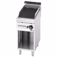 Gas lavasteengrill - 6,9kW - Gietijzeren grillrooster - Staand model - RVS
