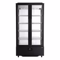 4-Sided Glass Display Fridge - 750L - 990mm - Double glazing - square - with 4 shelves - 2 hinged glass doors