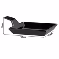 (24 adet) FLYING BUFFET - Mini Sunum Tabağı - Melamin, 120x95mm, Kulplu, Siyah
