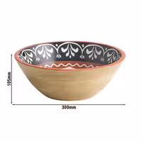 (6 adet) Kase - MANGO - Mangoholz - 3L - yuvarlak - Ø300mm - Derinlik:105mm - Sicily/Kırmızı/Siyah