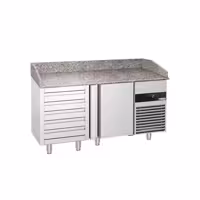 Stół chłodniczy do pizzy PREMIUM – 1550 x 800 mm – z 1 drzwiami i 5 szufladami