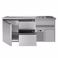 Direct Draw Beer Dispenser / Kegerator PREMIUM – 1-Door – Right 2-Sink – 1950×700 mm – 2 Cooled Drawers