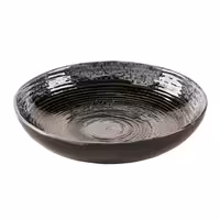 (6 adet) METALLIC - Çukur Tabak Yuvarlak - Steingut, Ø260mm, Gümüş