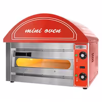 Electric Deck Pizza Oven - Single Deck - 1 - Ø 34cm (13.4") - 230V Single Phase - Mechanical Controls - Red - up to 280°C