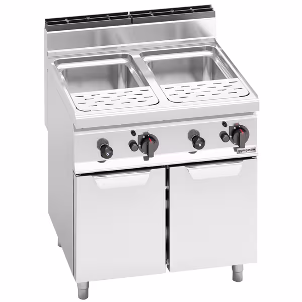 Plinsko kuhalo za tjesteninu sa slavinom za vodu - 30 + 30 litara - 20 kW - s ispusnom slavinom - AISI 316