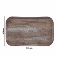 (12 komada) CAMBRO | CENTURY™ - Pladanj od stakloplastike - Pravokutan - 530x370 mm - Drveni izgled tamnog hrastovog drveta - Glatko