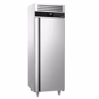 Commercial Upright Freezer Stainless steel PREMIUM - GN 2/1 - 700L - with 1 glass door - On castors - For UK