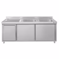 ECO umivaonik – 1800 x 600 mm – s košem za otpad i 2 umivaonika s desne strane
