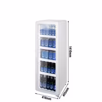 GASTRO-COOL | Rashladna vitrina za pića - 418 mm - 140 l - uski - s 1 staklena krilna vrata & LED osvjetljenjem